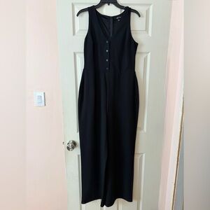 Chic Black Button-Front Jumpsuit